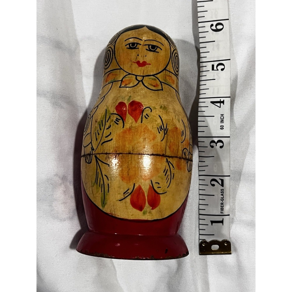 Vintage Russian Nesting Dolls Made In USSR Hand Painted Total Of 5 - Picture 1 of 8